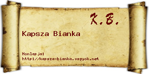 Kapsza Bianka névjegykártya